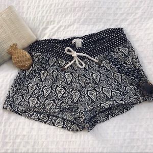 Patterned Drawstring Shorts
